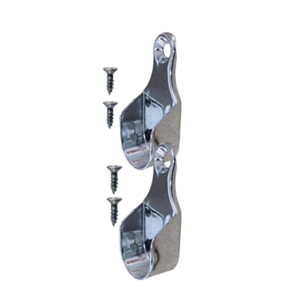 1 PAR Suporte Lateral Para Guarda Roupa Tubo Cabideiro Oval Oblongo - Acompanha Parafusos