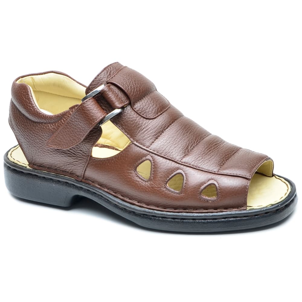 Sandália Sapatilha Chinelo Masculina Antistress 100% Couro