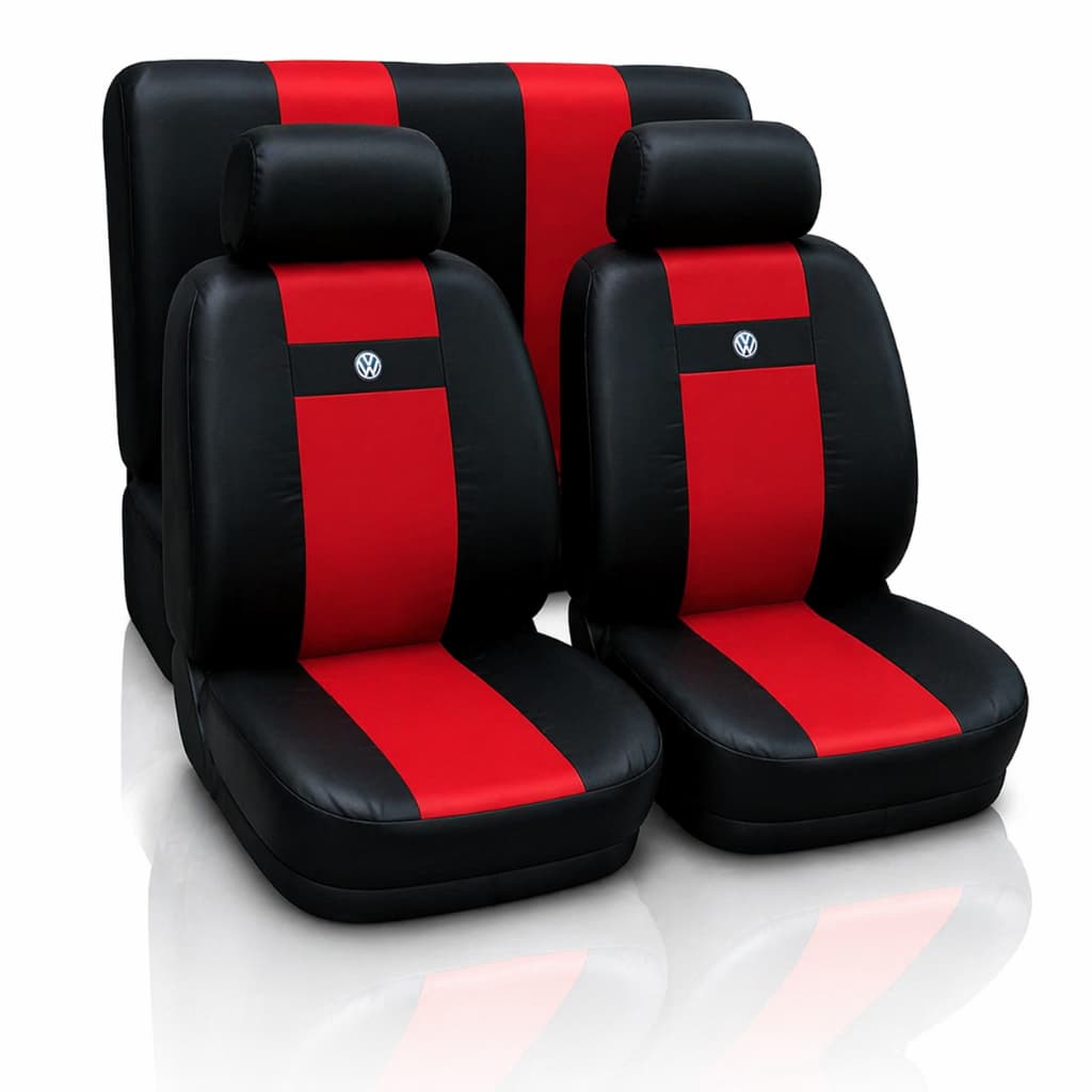 Capa De Banco Automotivo Volkswagen Nylon Universal Proteção Contra Sujeira Jogo Completo Carro Preto Vermelho Resistent