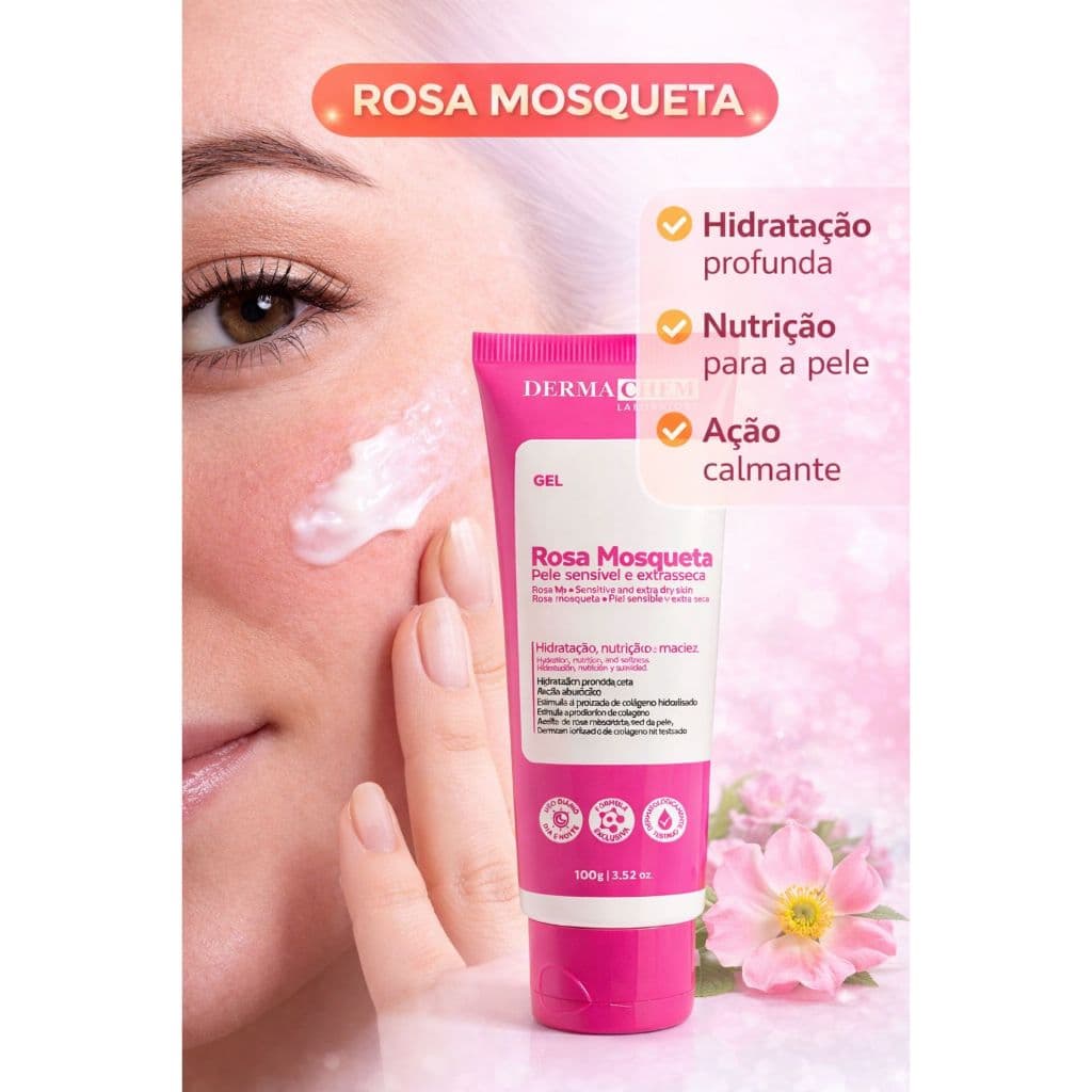 Gel Facial Antiressecamento Rosa Mosqueta 100g Dermachem