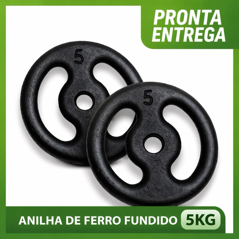 Par Anilhas de 5 kg (2x5 kg) Pintura Reforçada academia Pronta Entrega Envio imediato