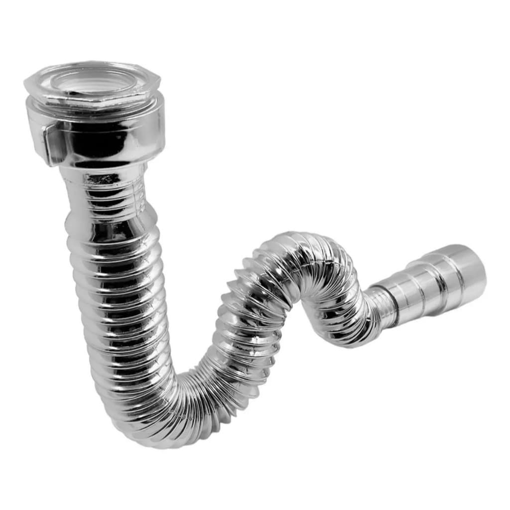 SIFÃO PIA CROMADO 70cm Universal Ajustável Anti Vazamento para BANHEIRO, COZINHA,Tanque e Lavatório