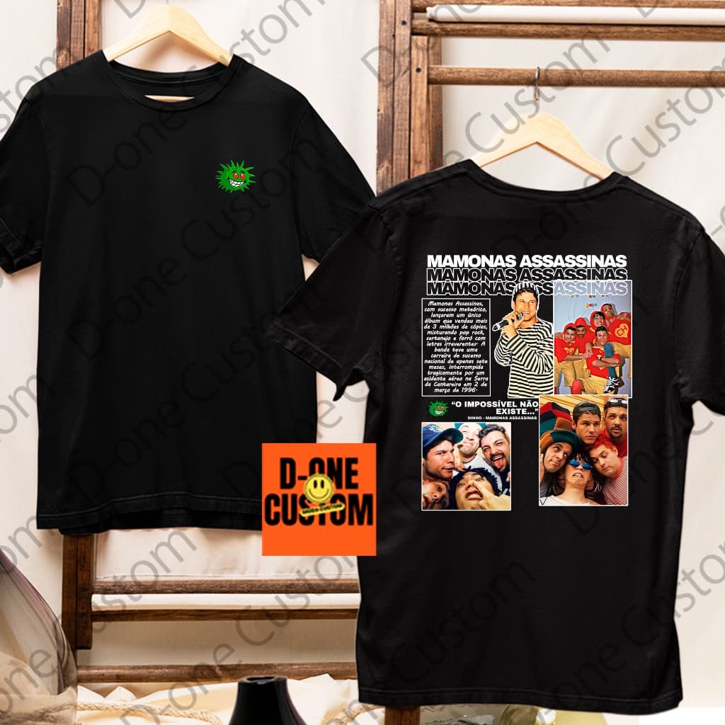 Camisa Camiseta Mamonas Assassinas Estampa Colorida Unissex Fotos Da Banda Rock Nostalgia Anos 90s
