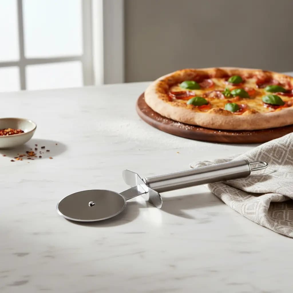 Cortador De Pizza Lâmina Aço Inox 20cm Massas Pães Prático