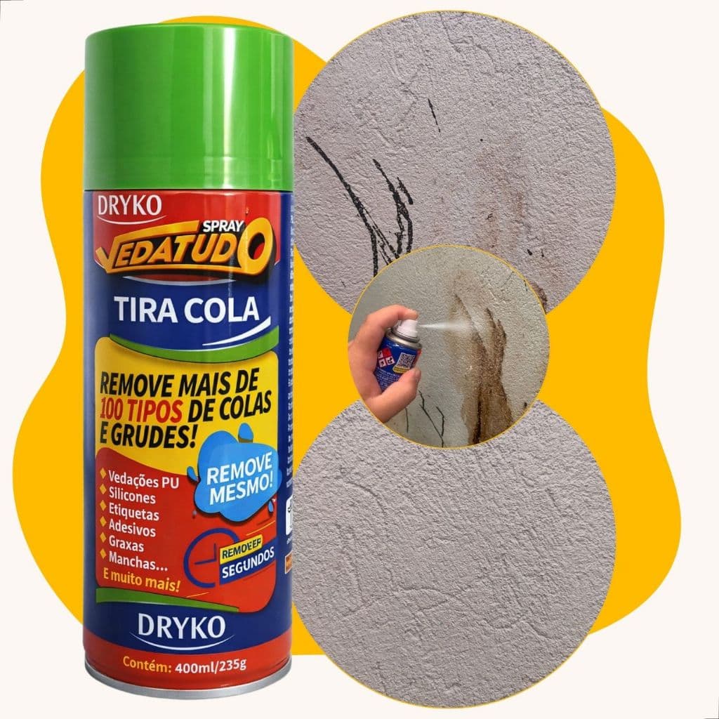 Removedor Spray Tira Cola Adesivo Silicone Pu Vedatudo Dryko
