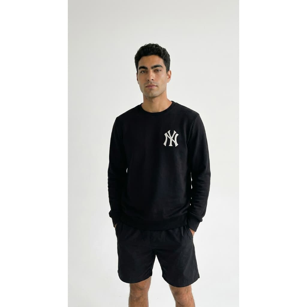 Blusa De Frio Moletom Gola Redonda New York NY Flanelado Sem Capuz Careca 100% Algodão