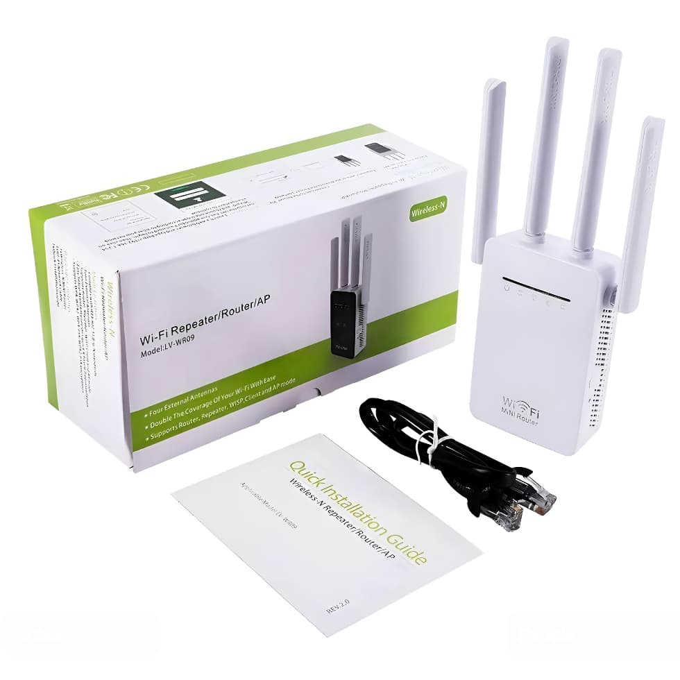 Repetidor Roteador Pix-link Wifi 4 Antenas Amplificador De Sinal 2800M