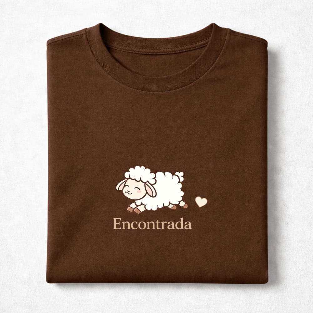 Camiseta Feminina 100% Algodão T-Shirt Moda Cristã Evangélica Ovelha Encontrada