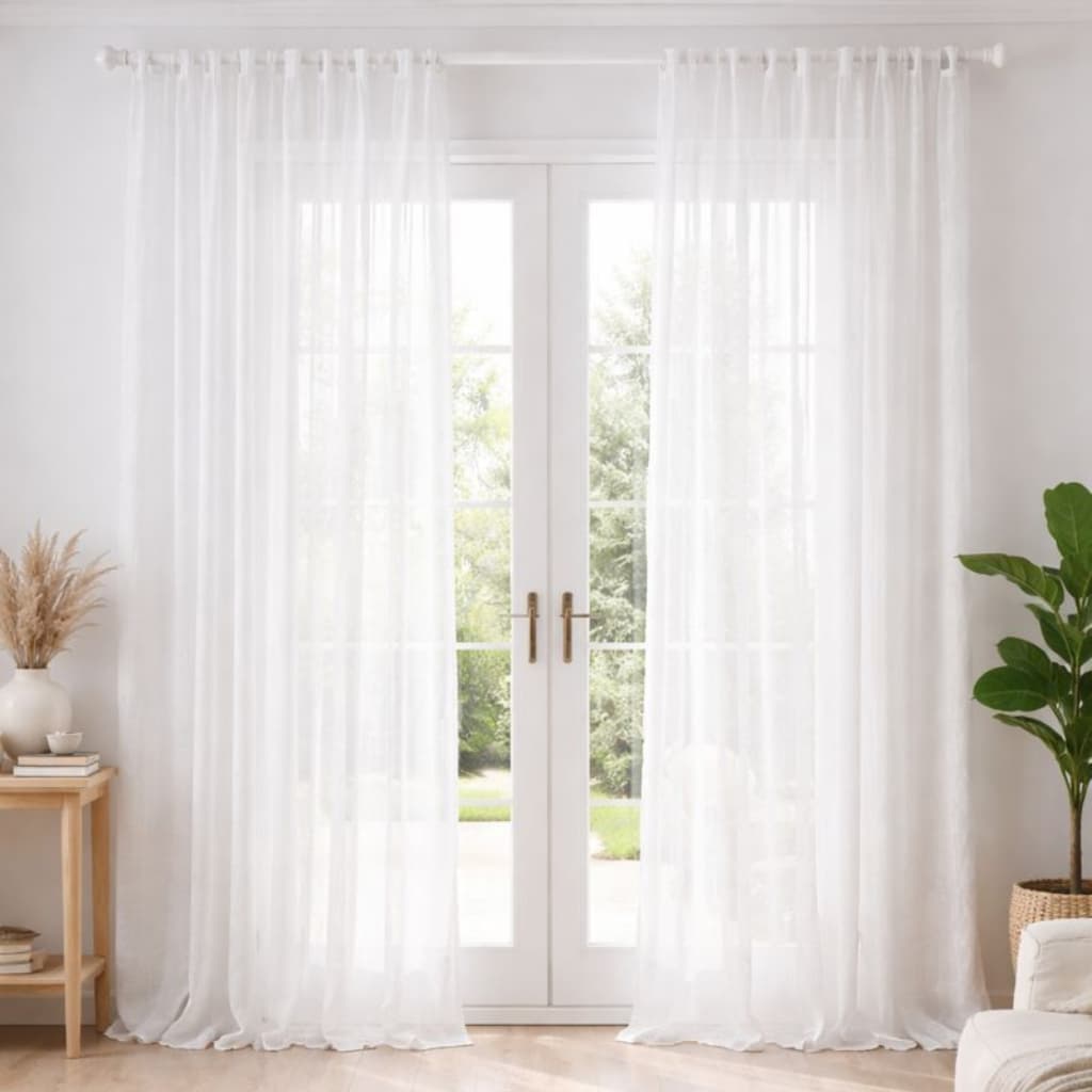 Cortina Voil Linho Flame 6 Metros x 2,70 Altura Tecido Premium Sala Quarto Escritório Janela Decoração