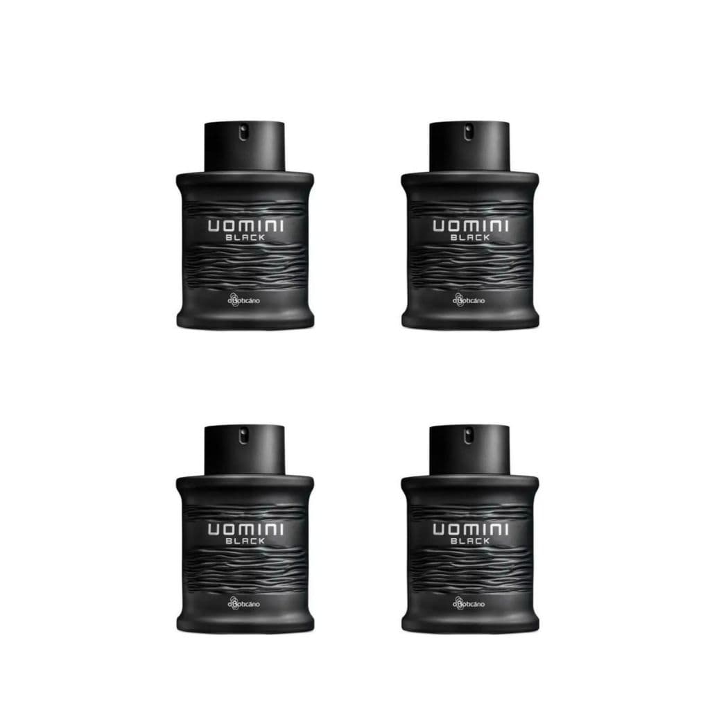 Kit 4 Perfumes Masculinos Amadeirado Poderoso Intenso Longa Duração - 100ml Uomini Black Essencia
