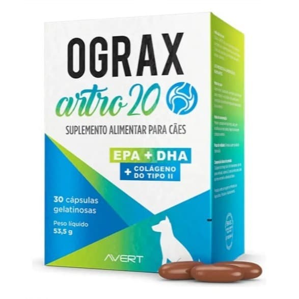 Ograx Artro 20 30 Suplemento Cápsulas Suplemento Colágeno Para Cães Avert