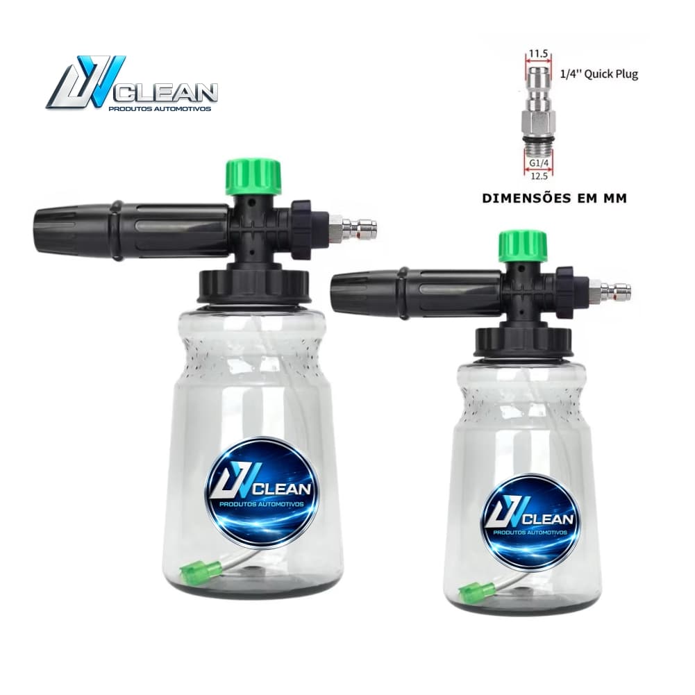 Kit 2 unidades Canhão de Espuma Snow Foam Para Lavadoras de Alta Pressão engate rápido 1/4