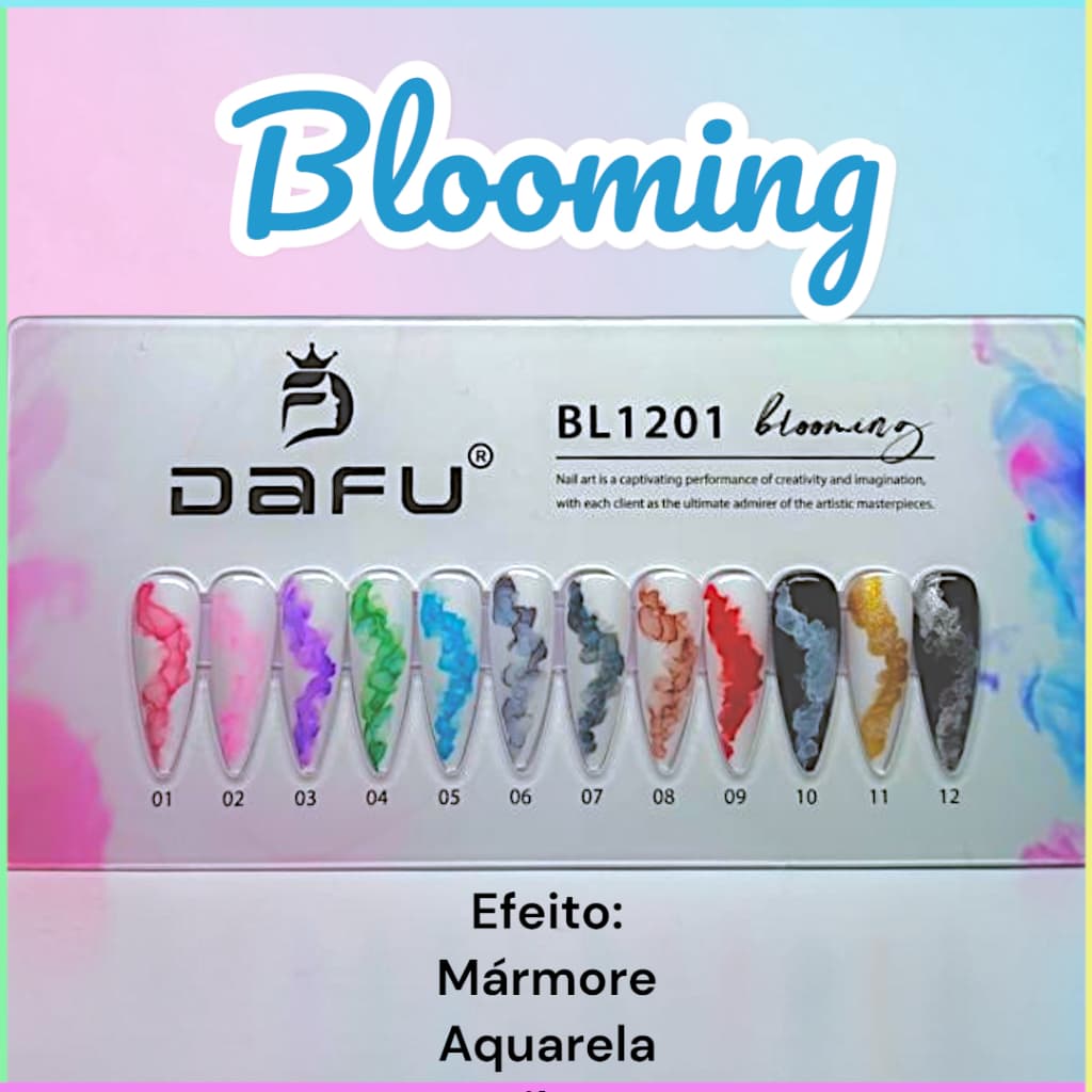 Blooming Dafu Líquido Colorido 10ml Efeito Marmorizado - Aquarela Nail Art