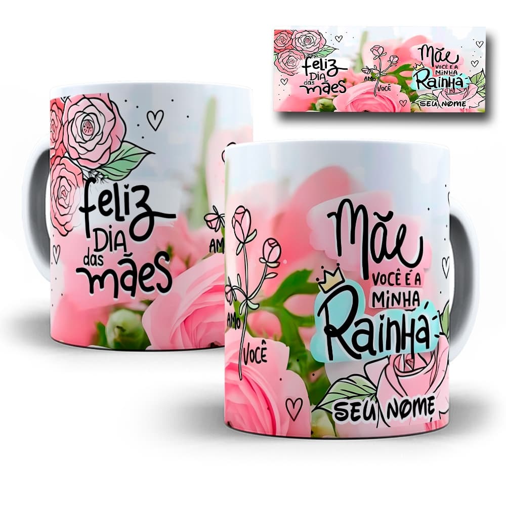 Caneca Dia das Mães Personalizada 325ml Porcelana Presente Criativo Amor Mãe