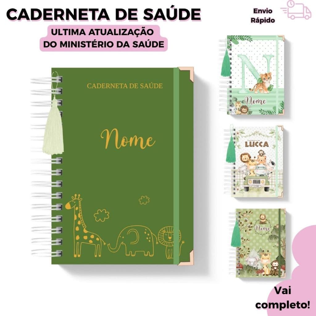 Caderneta de Vacinação Personalizada Bebê | Caderneta de Saúde Infantil Completa | com Nome Safari
