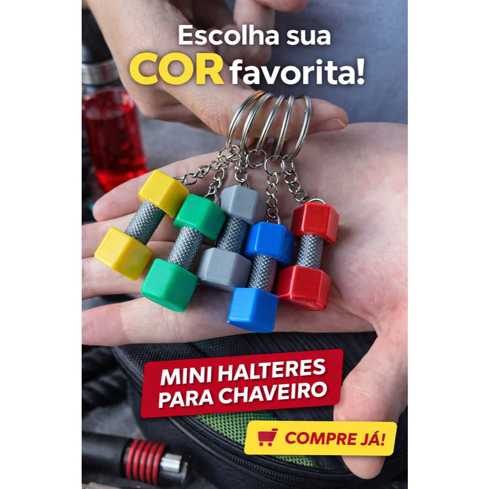Chaveiro Halter Academia Crossfit Gym Fitness Musculação Treino Peso Maromba Presente Acessório Miniatura Dumbbell Espor