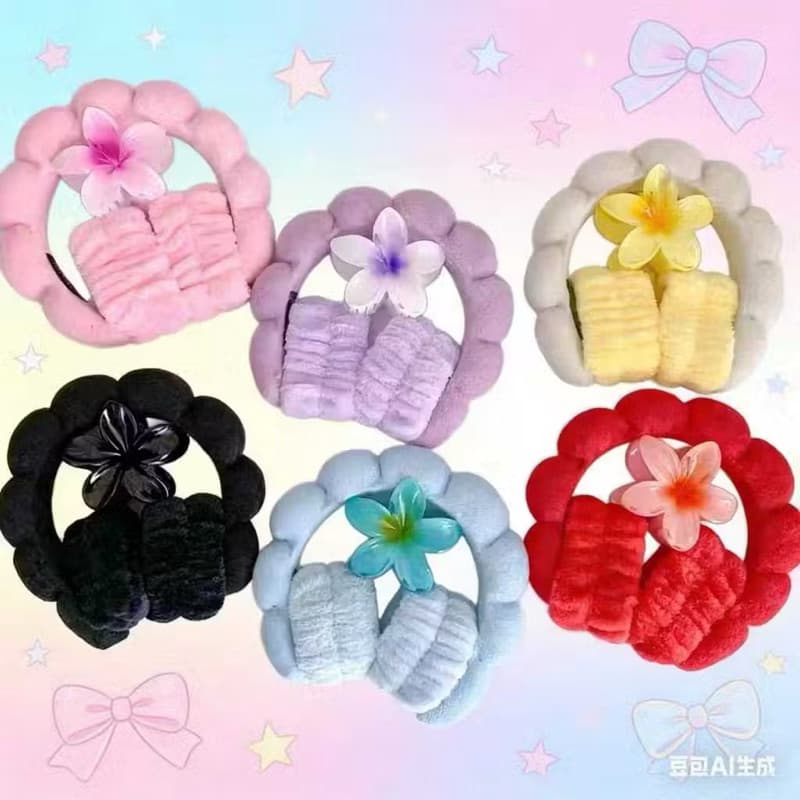 Faixa De Cabelo Simples Em Nuvem , Moda Coreana , Cor Doce , Perfeita Para Lavar O Rosto , Mulheres