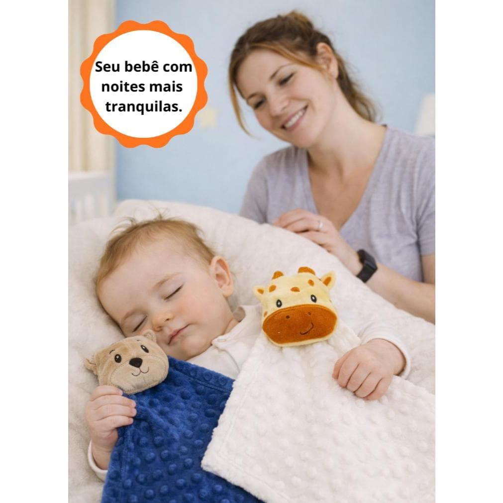 Naninha para Bebê Luxo Algodão Plush Antialérgica - Prendedor de Chupeta