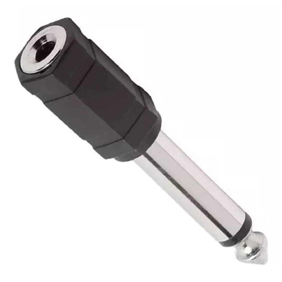 Plugue Adaptador de Áudio P10 Macho para P2 Fêmea