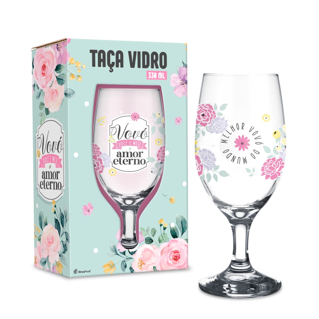 Vovó presente taça vidro 330ml melhor vovó do mundo personalizada frase especial avó mãe caixa presente dia das mães