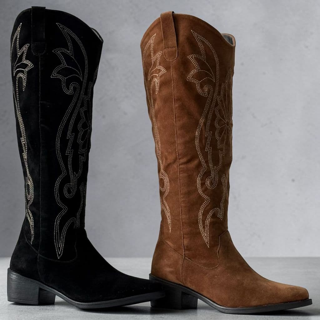 BOTA TEXANA BOHO CHIC, LEVE,COM BORDADOS,ZIPER PARA FACILITAR O CALCE.