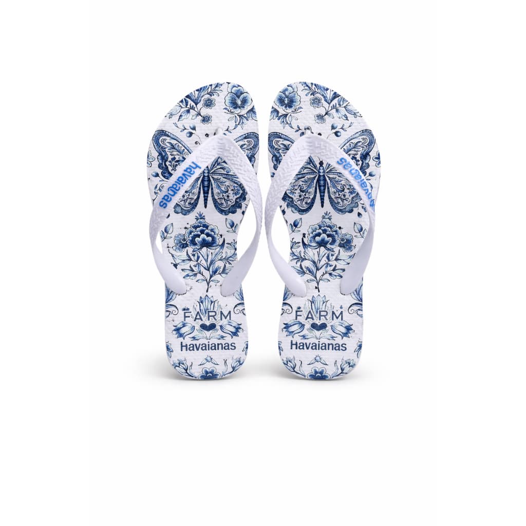 Chinelo Havaianas Borboleta Azul Feminino Confortável Estampa Delicada Verão