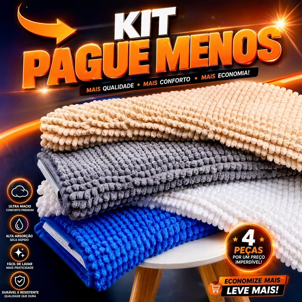 Kit Jogo De Tapetes Para Banheiro Macarrão Bolinha Antiderrapante 60 x 40cm De Luxo