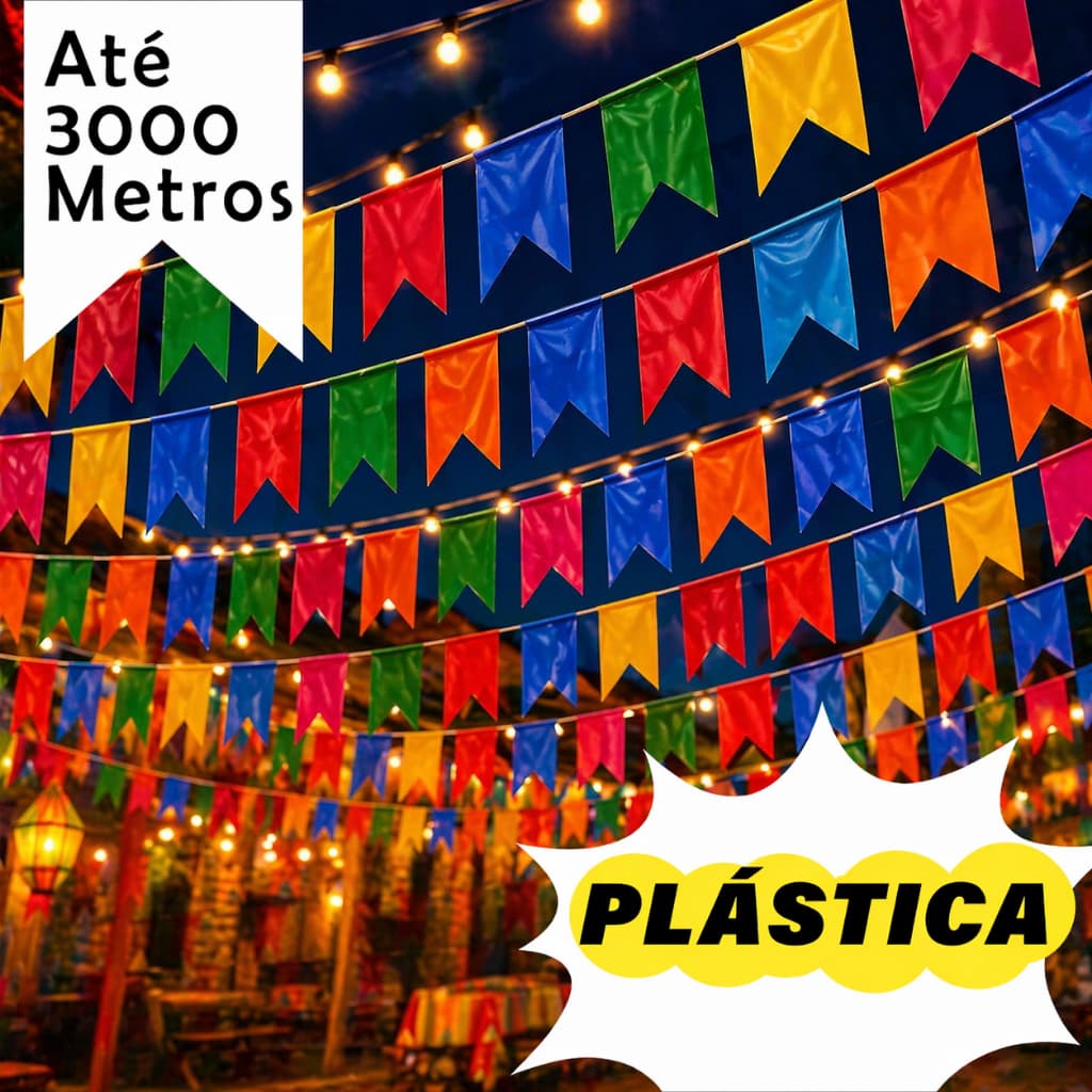 Bandeirinhas Festa Junina Até 3000 Metros Plástica Decoração São João Arraia Julina