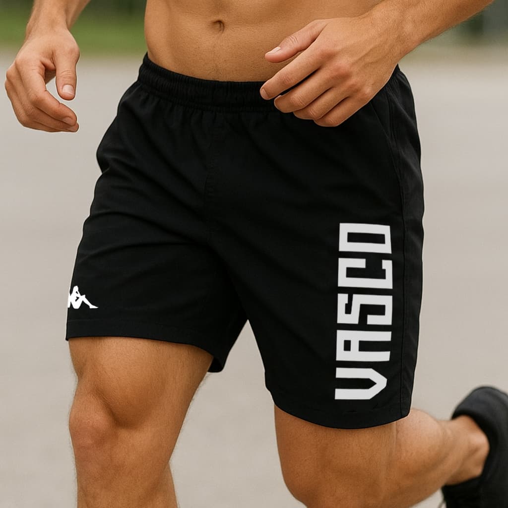 Short Mauricinho Microfibra Com Elastano Vasco Praia Treinos Corrida Academia Crossfit