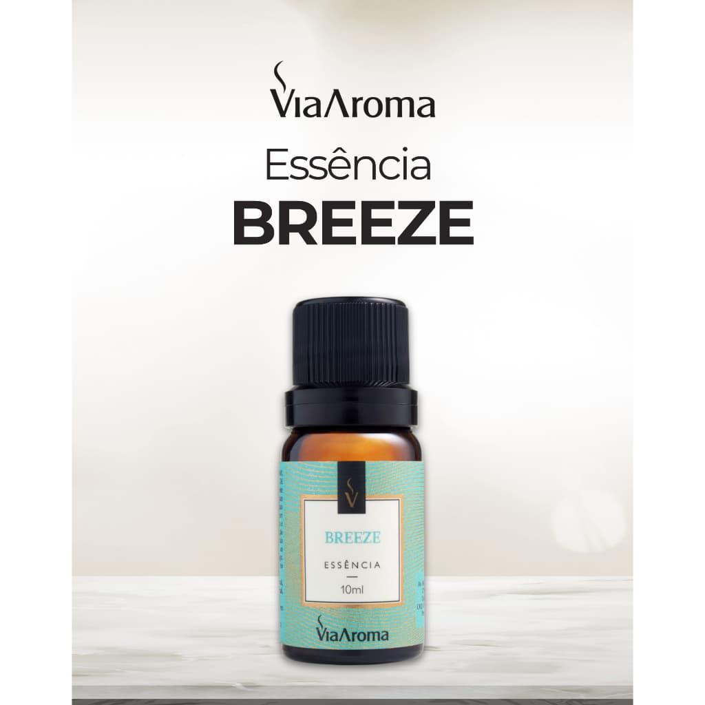 Essência Breeze Via Aroma 10ml Cheiro de Limpeza Casa Cheirosa Suave Delicada Aromatizador Ambiente Difusor