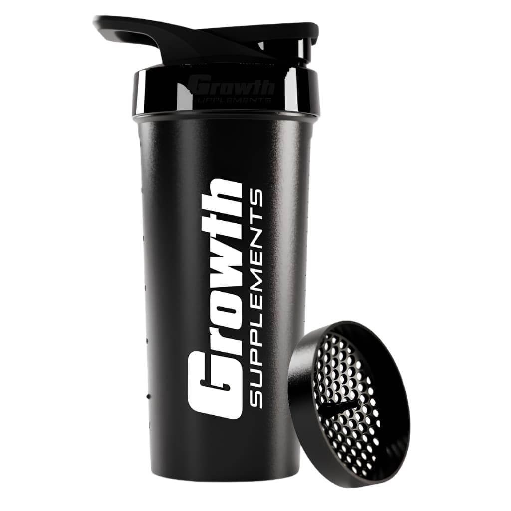 Coqueteleira Academia Garrafa Squeeze 600ml Shaker - Preta - Growth - Original