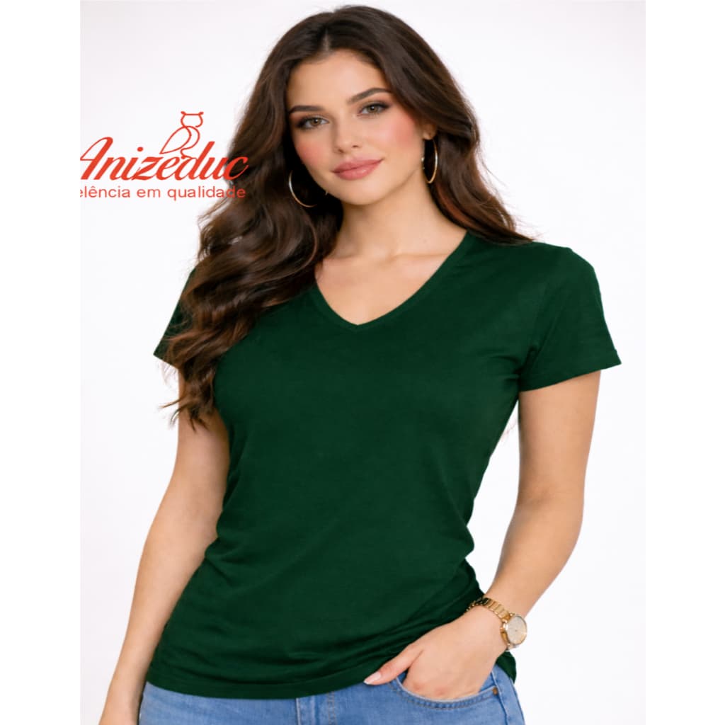Camiseta Blusa Básica Feminina Poliviscose Baby look  Uniforme Dia Dia Confortável lisa