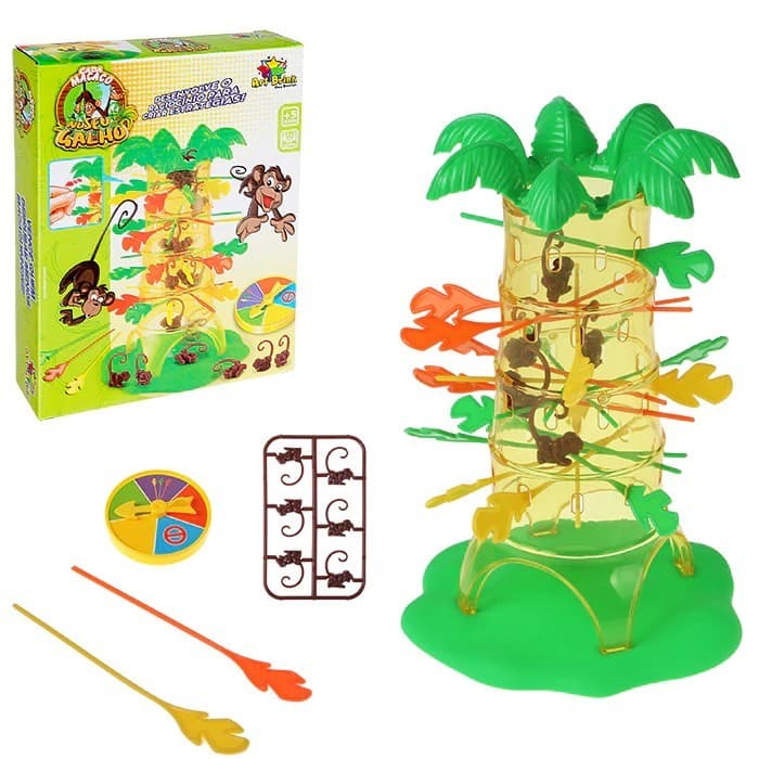 Jogo de Mesa Infantil Cada Macaco no Seu Galho Brinquedo Pula Macaco