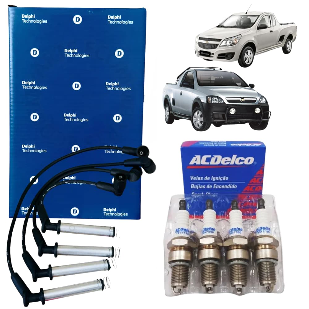 Kit Cabos e Velas GM Montana 1.4 8v VHC VHCE FLEXPOWER 2009 ATÉ 2021
