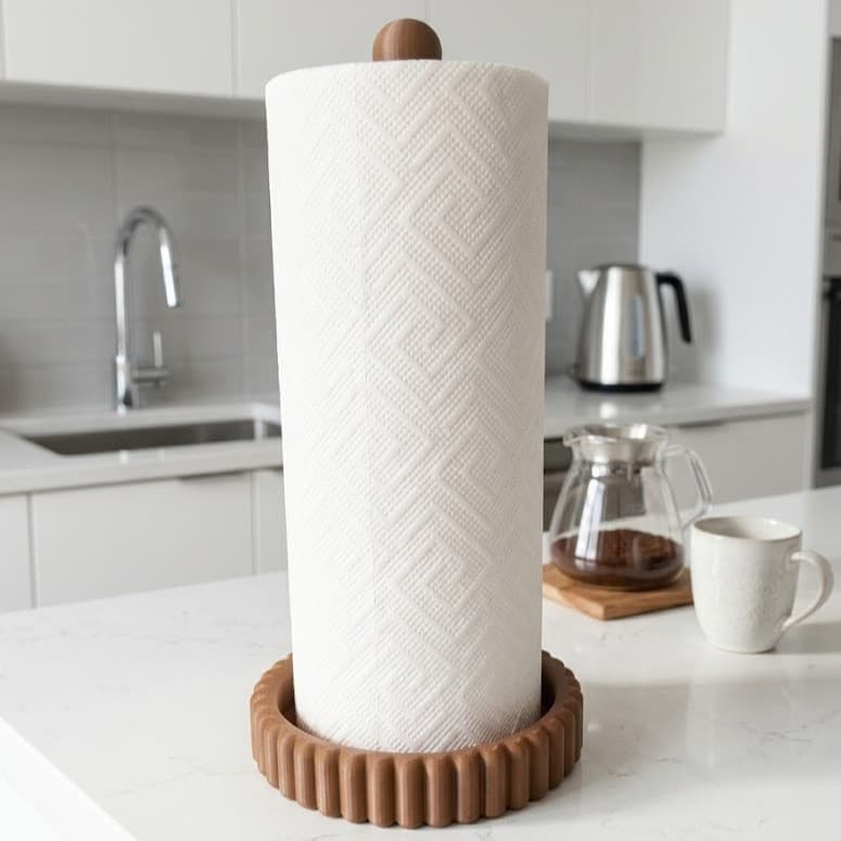 Porta Papel Toalha De Mesa Decorativo 3D Suporte Para Rolo Cozinha Bancada Mesa Organizador