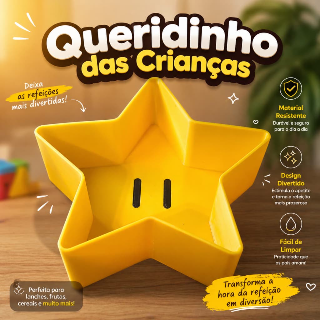 Tigela Estrela Mario Galaxy 3D ⭐ Bowl Infantil Divertido - Prato Infantil - Presente Criativo Geek