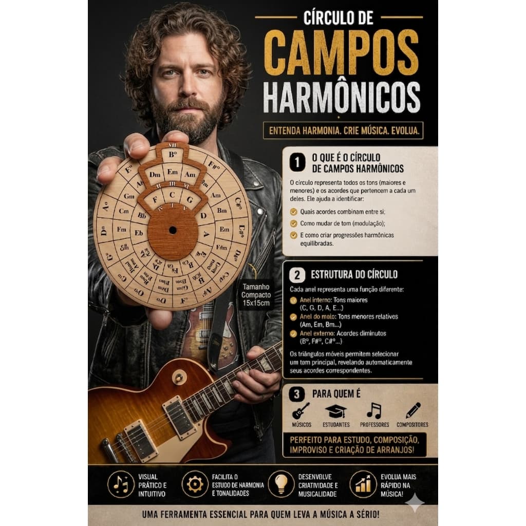 Círculo de Campos Harmônicos - música violão guitarra teclado acordeon instrumentos musicais