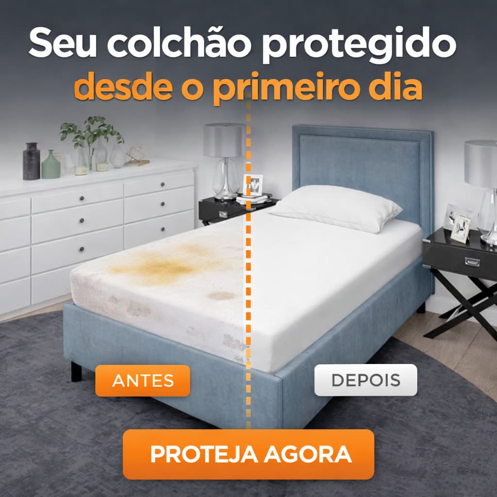 Capa de Colchão Impermeável Solteiro com Elástico Protetor 100% Contra Líquidos NÃO É Malha