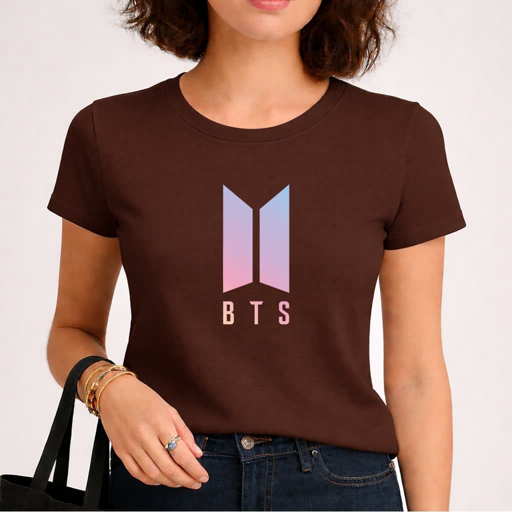 Camiseta Blusinha Babylook Feminina BTS KPop Tendencia Banda Cantor 100% Algodão