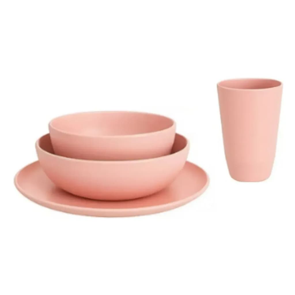 Kits 4 Peças Prato Fundo Raso Bowl E Copo helsim