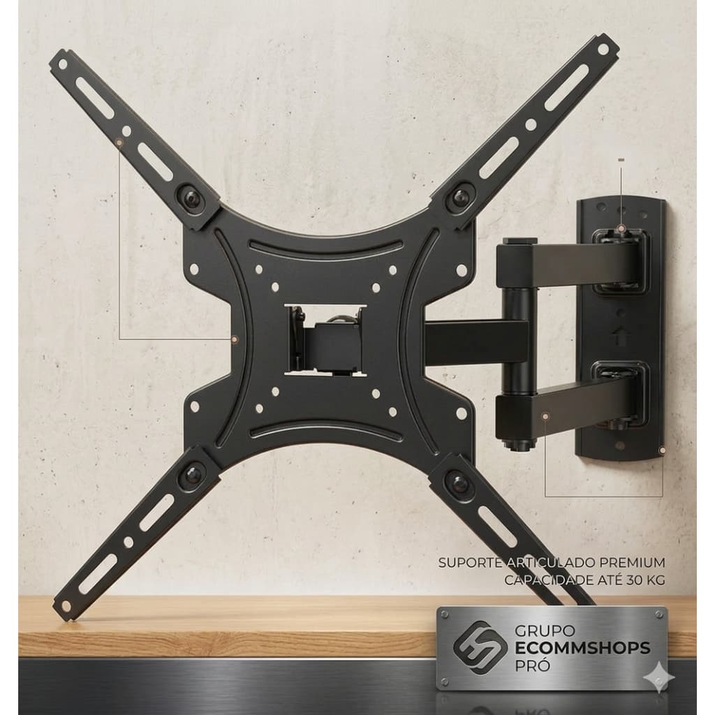Suporte Tv Tri-articulado Braço Longo Reforçado Regulável Inclinável Lcd Led 14 A 55 Polegadas 25kg