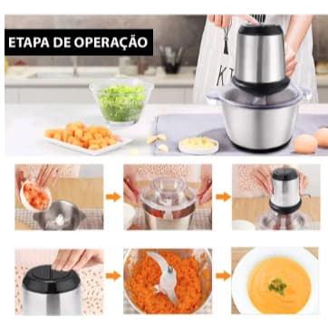 Moedor Carne Elétrico Processador Legumes Triturador 400w 2l