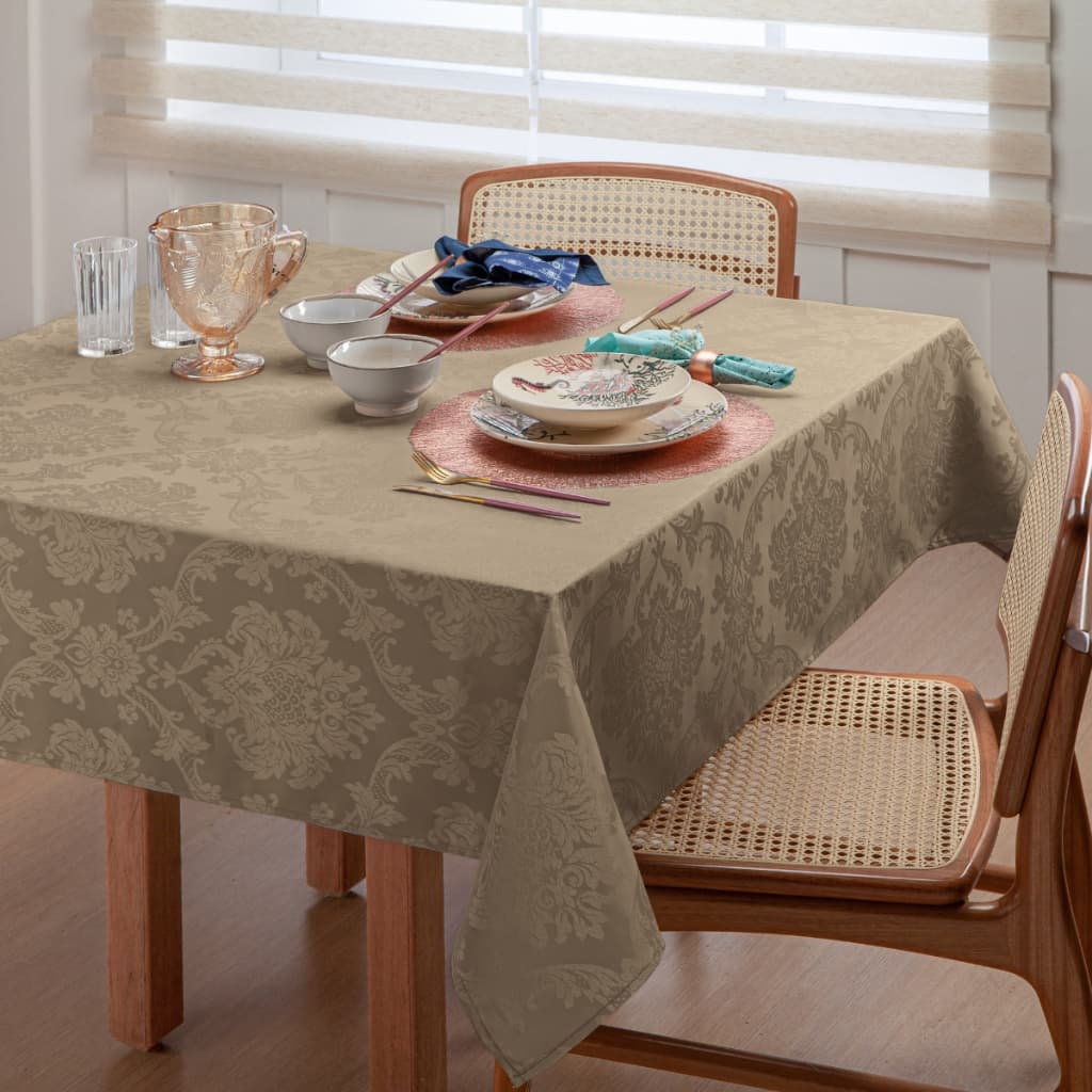 Toalha de Mesa Jacquard Luxo 4 Lugares 1,40x1,40 para Cozinha premium Várias Cores