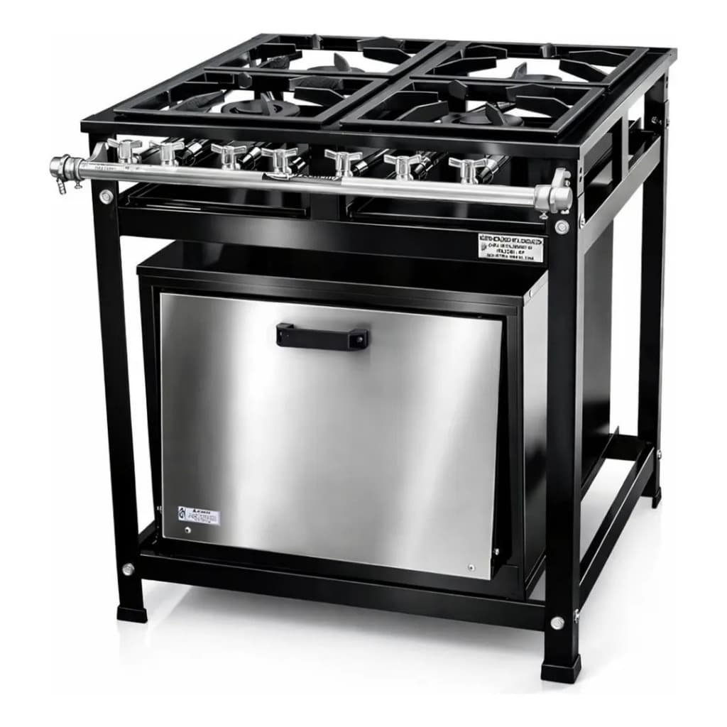 Fogão Industrial 4 Bocas Cristal Aço 30x30 P5 Baixa Pressão (NÃO INCLUSO FORNO - COMPRE SEPARADO)