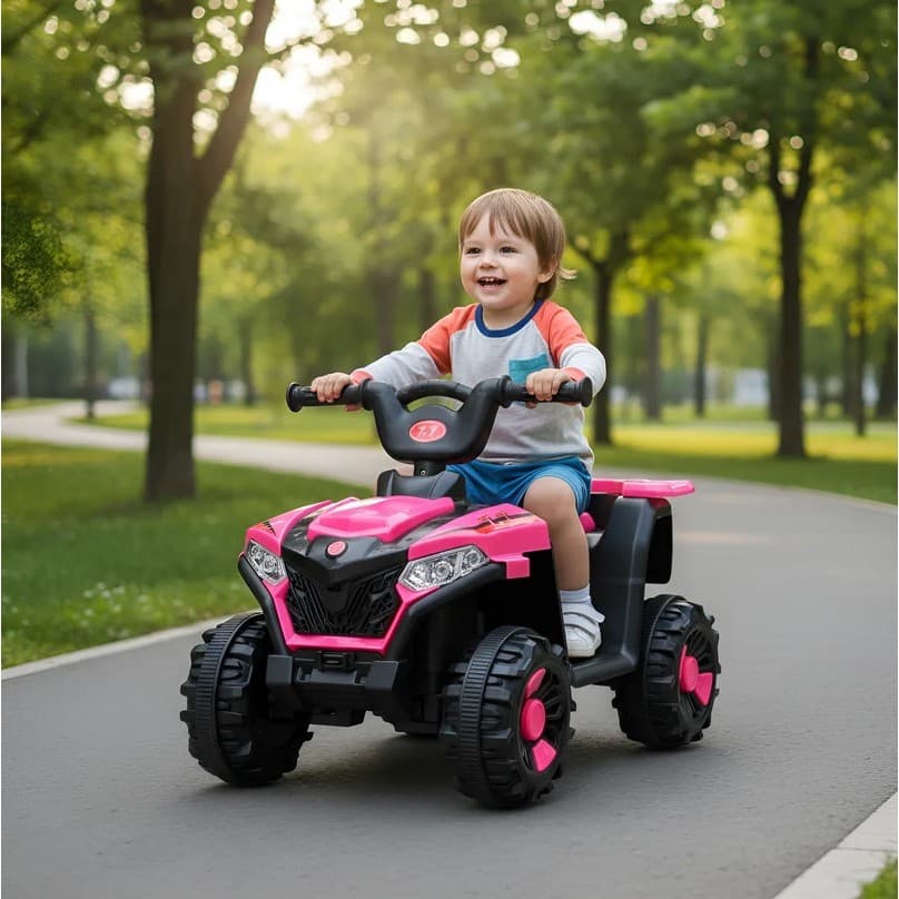 Moto Elétrica Infantil Mini Quadriciclo Elétrico Marcha Frente e Ré Bateria 6V Com Luz E Som
