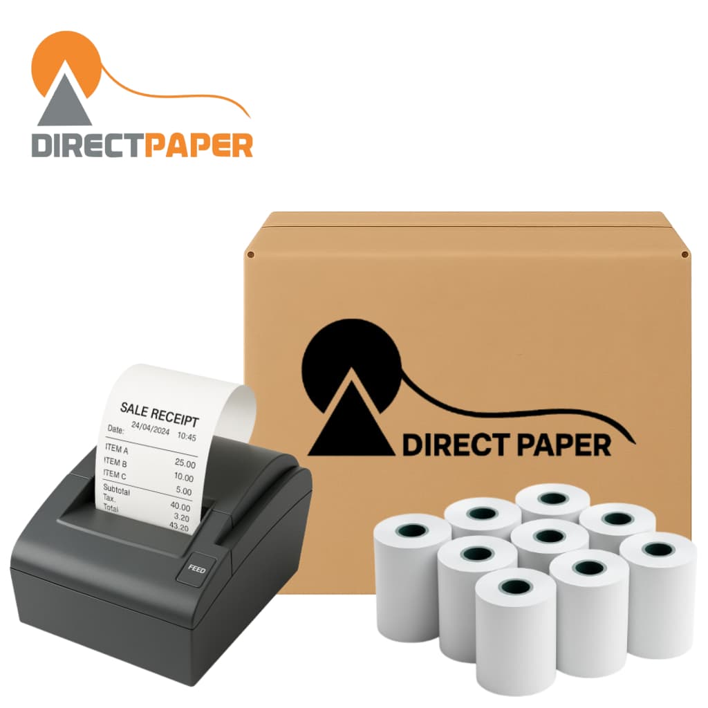 Bobina Térmica 80x40 DirectPaper 80mm x 40m Papel Branco Impressão Cupom Fiscal PDV Delivery