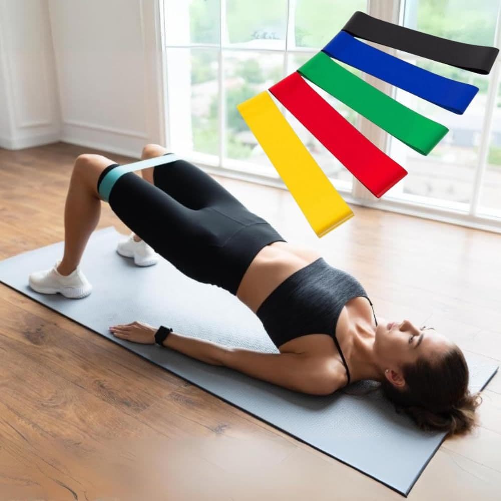 Kit 5 Faixas Elasticas Mini Band Academia Yoga Pilates Fitness
