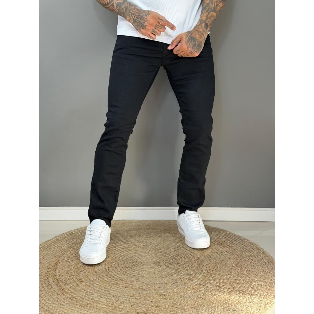 Calça Jeans Preta Masculinha Basica Linha Premium