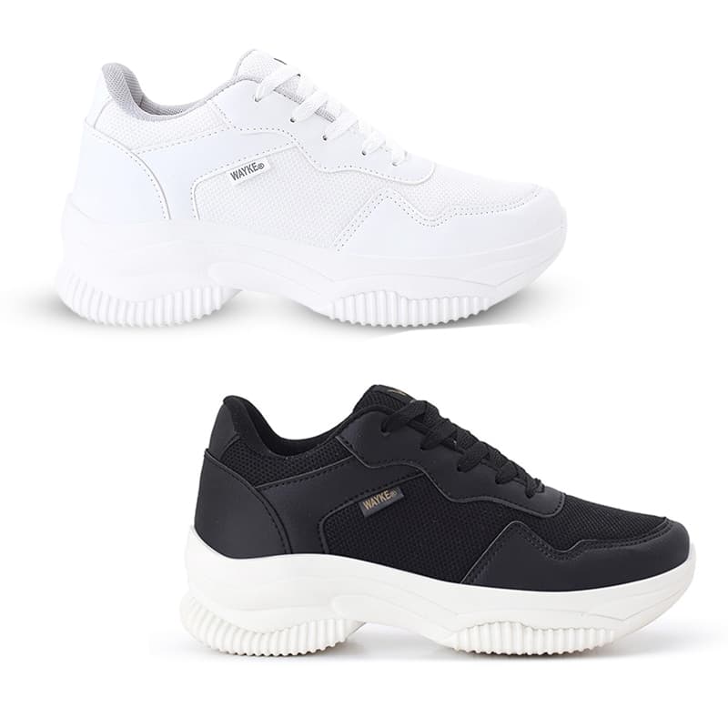Kit 2 Pares Tenis Feminino Plataforma Casual Confortável Lançamento