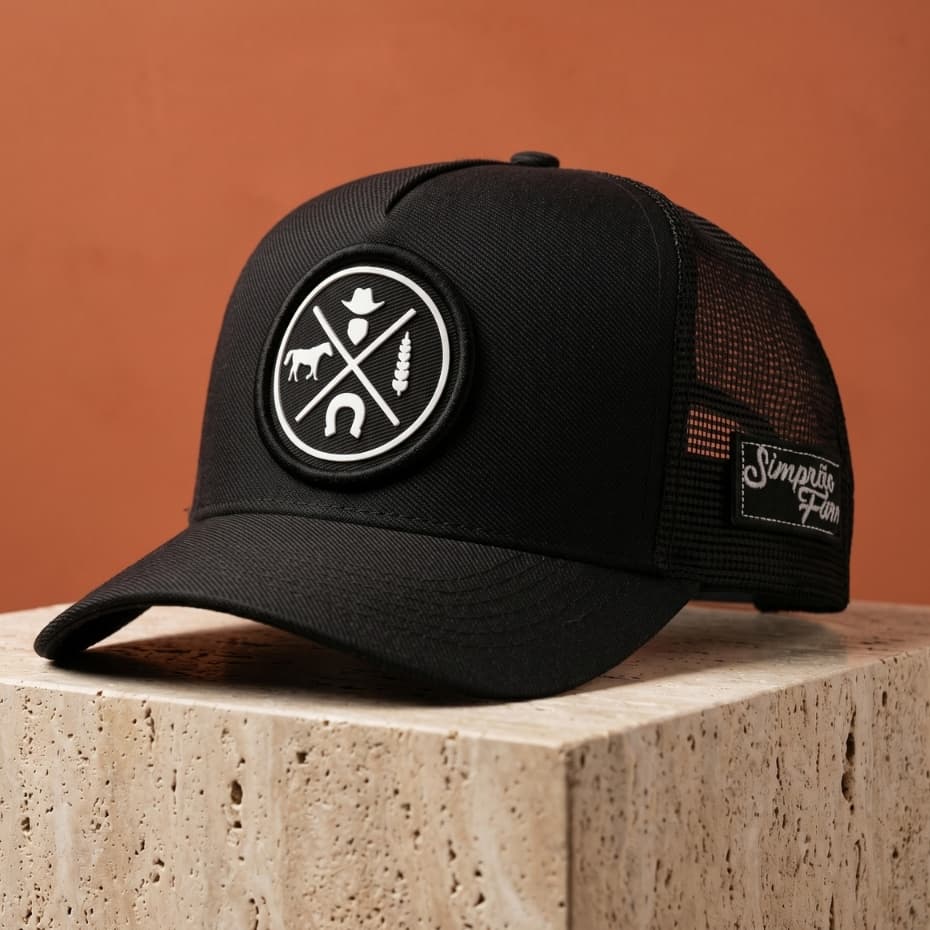 Boné Masculino Estilo Agro Trucker Bordado Tela Ajustável Aba Curva Premium